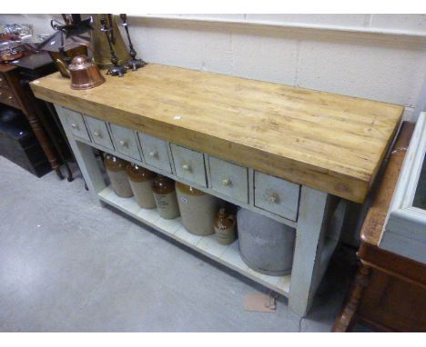 Good bakery work table with seven drawers & under shelf  