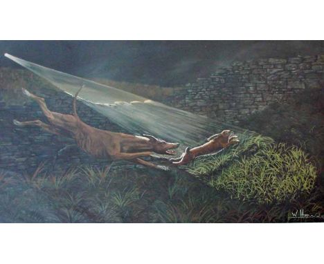 After William Hobson (British, 20th century), Lamping, a signed limited print 1/1000 and another by the same artist, Confront