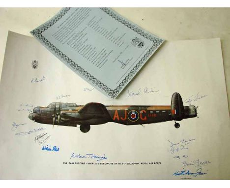 Keith Broomfield, The Dam Busters - Wartime Survivors of No 617 Squadron, Royal Air Force, signed limited edition print, 507 