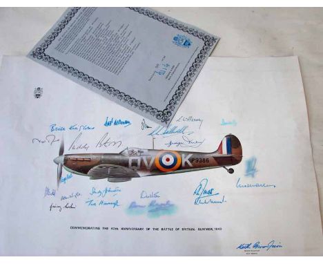 Keith Broomfield, Commemorating the 40th Anniversary of the Battle of Britain, Summer 1940, signed limited edition print, 243