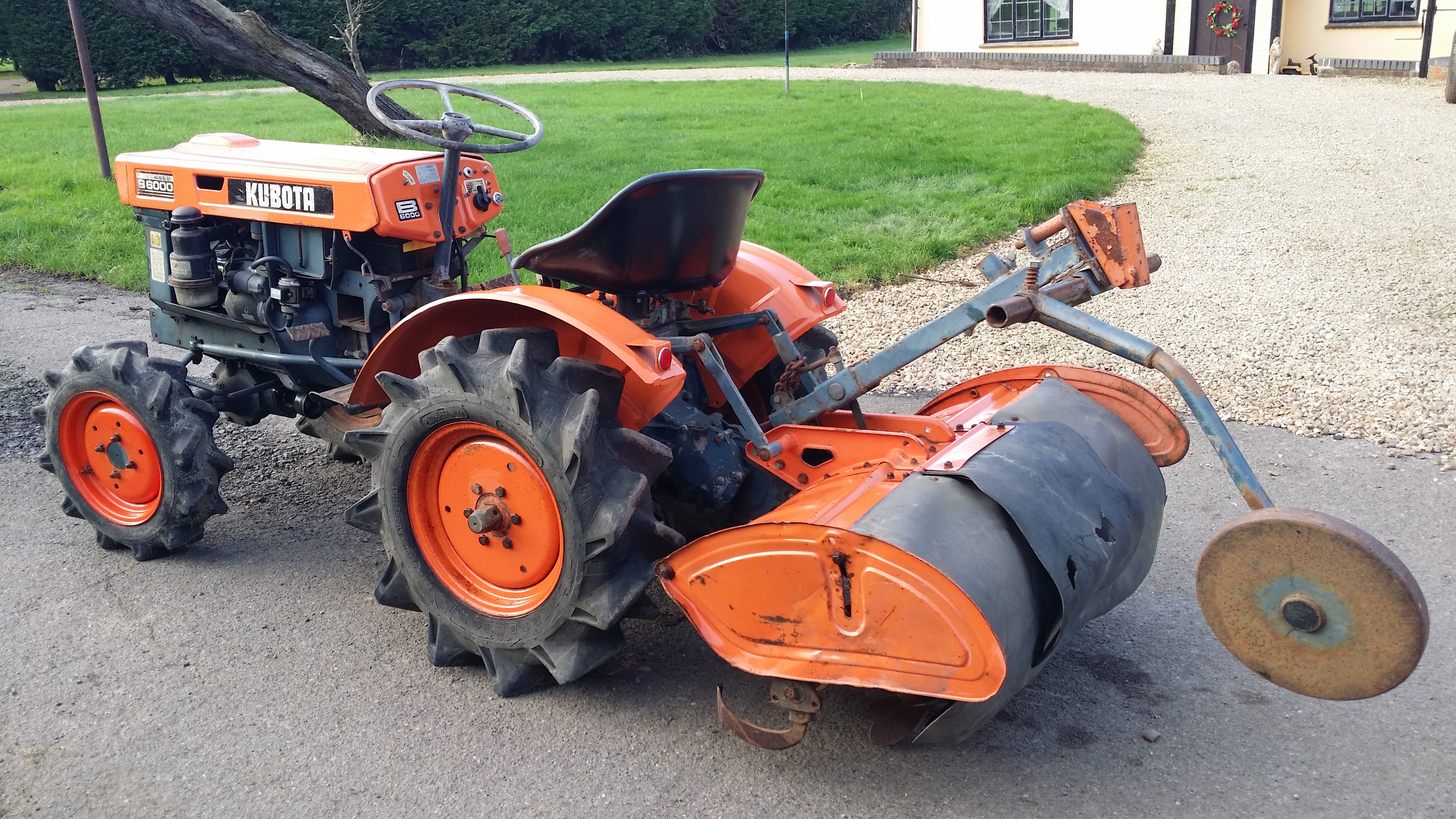 Kubota B6000 complete with rear mounted rotavator 4 wheel drive 6 speed