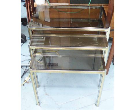 ATTRIBUTED TO ROMEO REGA NEST OF TABLES, vintage 1970s Italian, 47cm H. (3)