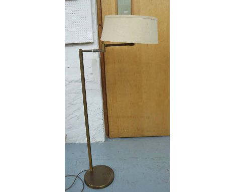 FLOOR READING LAMP, brass with adjustable arm, 104cm H.