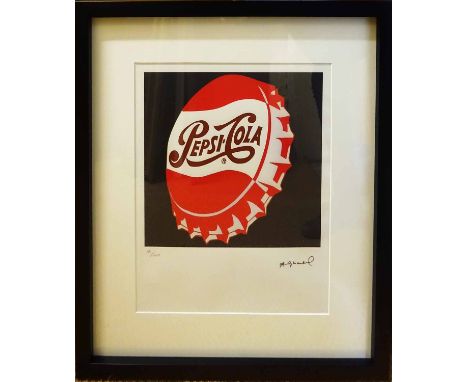 ANDY WARHOL 'Pepsi Cola', lithograph, hand numbered limited edition no. 41/100 by Leo Castelli Gallery, Edited by Georges Isr