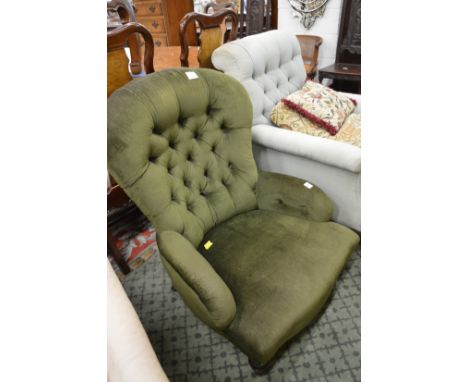 A Victorian button upholstered nursing chair.