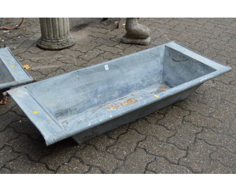 A galvanised garden trough/planter.