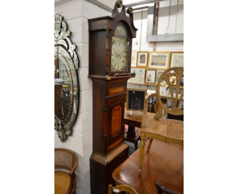 A 19th century longcase clock with painted arch dial.