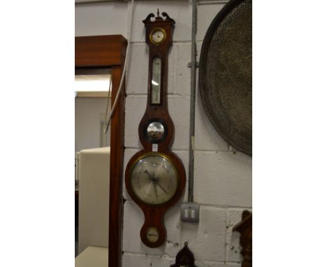A Georgian mahogany framed barometer/thermometer.