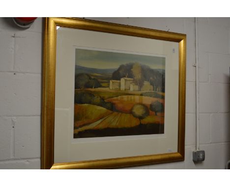Estivalet, abstract rural landscape, limited edition colour print and another similar.