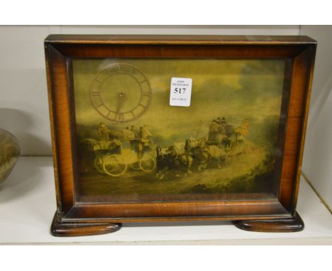 An unusual pictorial mantel clock with letter of provenance.