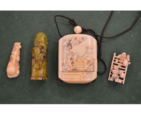 An erotic bone netsuke etc.