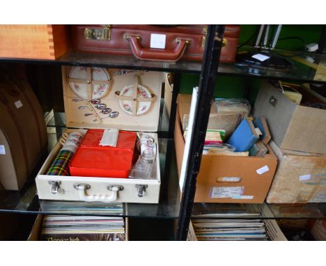 A typewriter, picnic set etc.