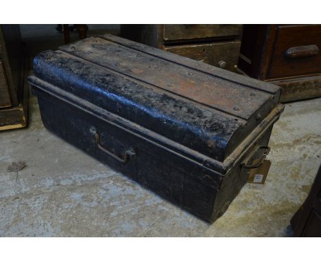 A tin trunk.