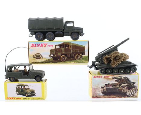 French Dinky Toys 824 Gazelle Berliet Army Truck, military dark green, with plastic tilt, concave wheel hubs, in good origina