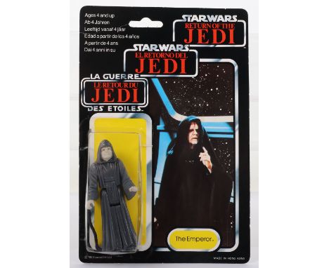 Palitoy General Mills Star Wars Return of The Jedi Tri Logo The Emperor Vintage Original Carded Figure, 3 ¾ inches mint, fact