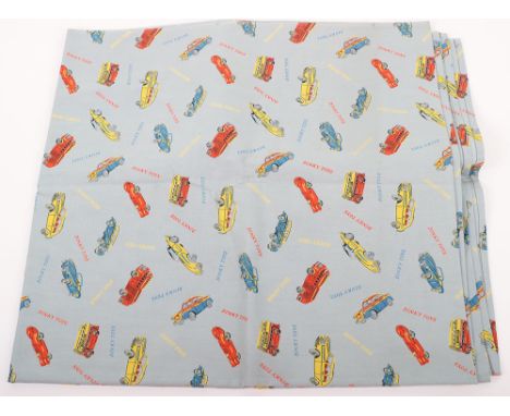 Interesting Vintage Dinky Toys Table Cloth, showing 1960s range of Dinky Toys approx. size L. 78” (98cms) x W. 34 ¼” (87cms) 