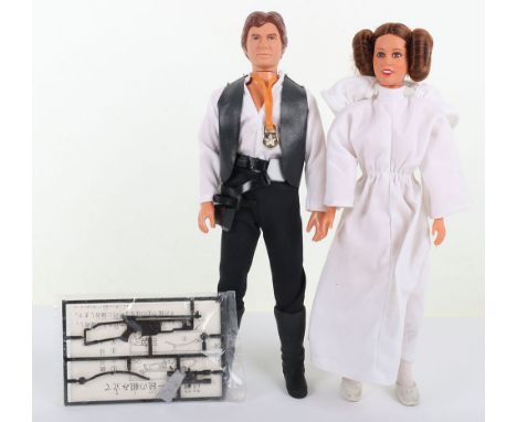 Two Vintage Unboxed Kenner Star Wars Large Size Action Figures, Han Solo, 11 ¾ inch poseable figure, complete with Rebel Alli