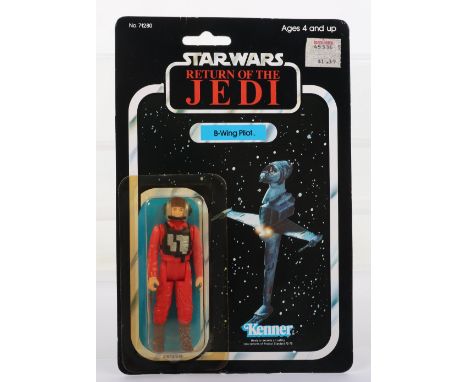 Kenner Star Wars Return of The Jedi B-Wing Pilot Vintage Original Carded Figure, 3 ¾ inches mint, factory sealed bubble (yell