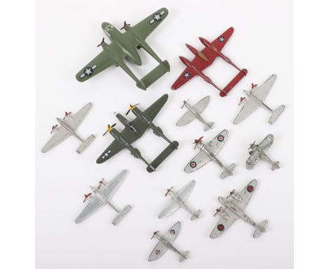 A Quantity of Diecast Aircraft models, Crescent Lightning, Corgi Toys recent issue Lightning, unknown maker Fairchild c-82 pa