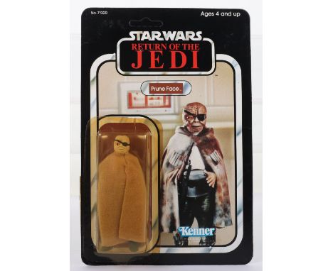 Kenner Star Wars Return of The Jedi Prune Face Vintage Original Carded Figure, 3 ¾ inches mint, factory sealed bubble (yellow