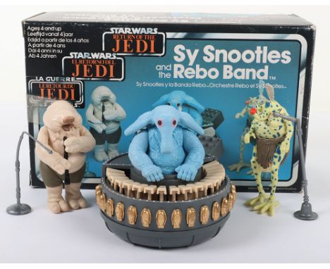 Palitoy General Mills Star Wars Return of The Jedi Tri Logo Sy Snootles and the Rebo Band complete, figures are near mint, in