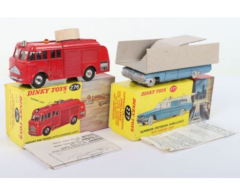 Dinky Toys 277 Superior Criterion Ambulance, metallic blue, white roof, blue interior spun hubs and white tyres, light untest