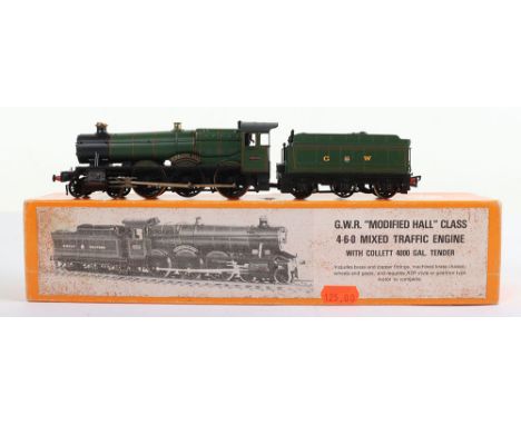 Nu-cast 4-6-0 GWR ‘Modified Hall’ class mixed traffic locomotive and tender, 2-rail Dubleton Hall engine no.4920- and six-whe