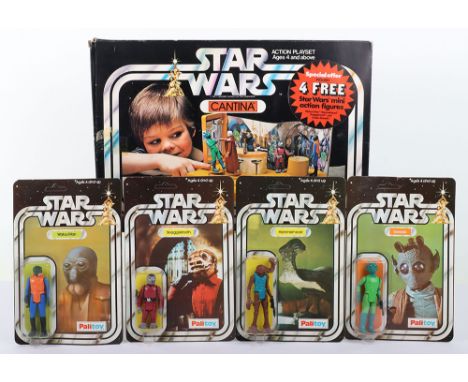 Very Scarce Boxed Star Wars Palitoy Catina with Special Offer Label ‘Includes 4 Free Star Wars mini action figures, contains: