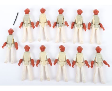 Eleven Loose Vintage Star Wars Return Of The Jedi Admiral Ackbar Figures, 3 ¾ inches, with one Ackbar batton, 10 x @ L.F.L. 1
