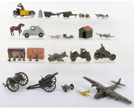 A Small quantity of lead/diecast models, including: Britains Motorcycle machine gun combination, Limber, Gun of The Royal Art