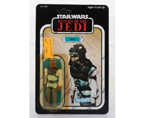 Kenner Star Wars Return of The Jedi Nikto Vintage Original Carded Figure, 3 ¾ inches mint, factory sealed bubble (slightly ye