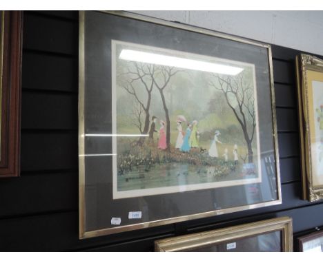 A print after Helen Bradley signed in pencil