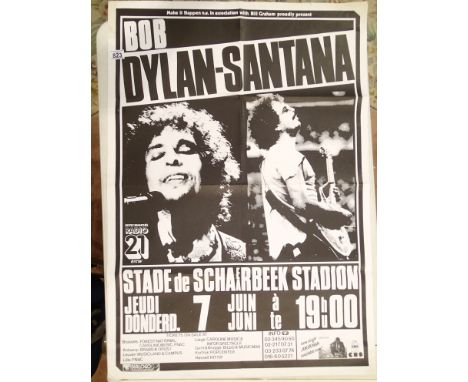 Bob Dylan / Santana concert poster European tour