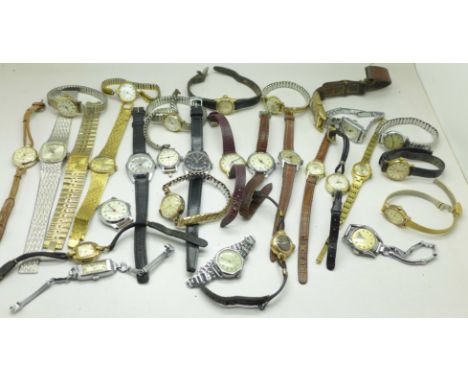 A collection of lady's wristwatches including Buhre, Hermes, Eterna-Matic, Junghans, etc. 