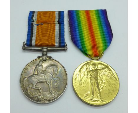 A pair of WWI medals to 357169 Cpl. J.A. Garner, L'Pool R. 
