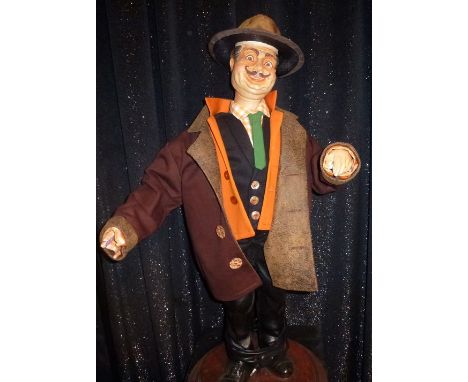 The Man in the brown coat and hat Electrified window display automaton with 2 movements in good working condition (FR) Dimens