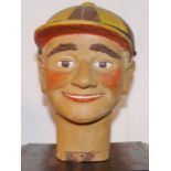 Automaton head carved in wood