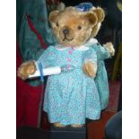 Blue Teddy Bear with Candle