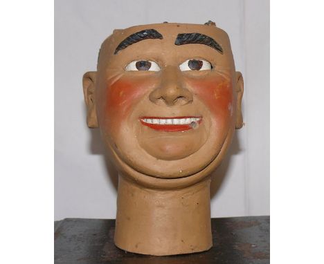 Automaton head carved in wood Carved wooden head, by famous swiss auatomaton builder P. Zwahlen (FR) Dimensions: 0,30 x 0,30 