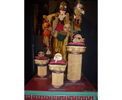Man with Venetian masks Creation Bardot from the automaton museum Lans en Vercors Electrified window display automaton with 3