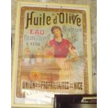 Framed Poster Advertising Olive Oil