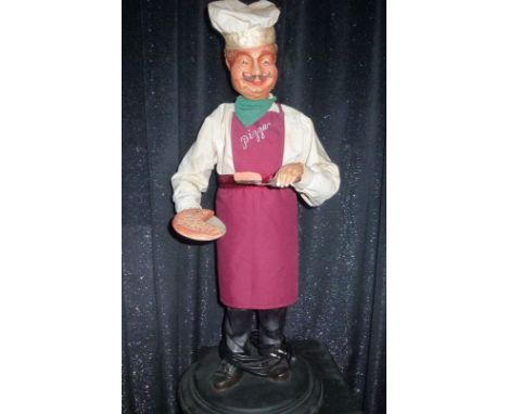The Pizzaiolo Electrified window display automaton with 2 movements in good working condition (FR) Dimensions: 0,75 x 0,40 x 