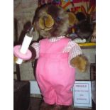 Pink Teddy Bear with Candle