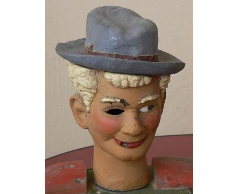Automaton head carved in wood Carved wooden head, by famous swiss auatomaton builder P. Zwahlen (FR) Dimensions: 0,30 x 0,30 