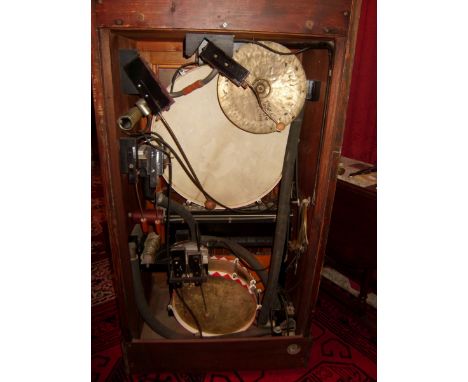 Hupfeld Animatic S Orchestrion This comprises a special high quality oak cased upright Hupfeld electrically driven player pia