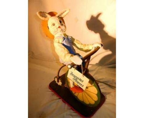 Rabbit Cycle Electrified window display automaton with a few movements in good working condition (FR) Dimensions: 0,56 x 0,40