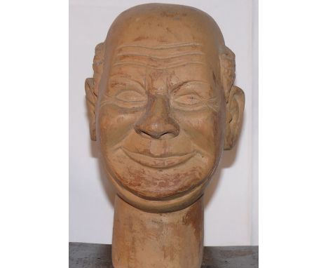 Automaton head carved in wood  Carved wooden head, by famous swiss auatomaton builder P. Zwahlen (FR) Dimensions: 0,30 x 0,30