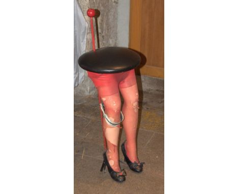 ART BRUTBar stool with legs ART BRUT Bar Stool made from two dummy legs (pop art inspiration) (FR) Dimensions: 1,00 x 0,40 x 