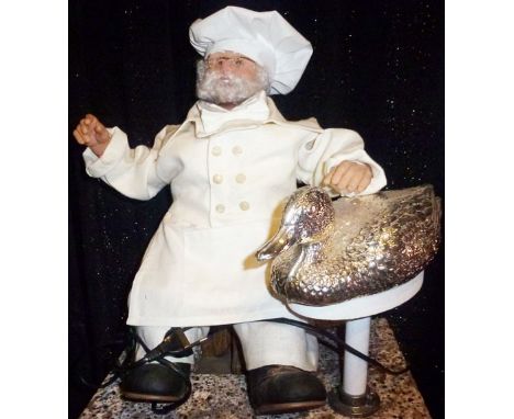 Cook with duck Electrified window display automaton with 1 movements in good working condition (FR) Dimensions: 0,50 x 0,40 x