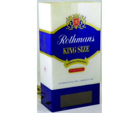 ROTHMANS KING SIZE LAMP. 16.5ins tall, 8.5ins wide, 5ins deep ROTHMANS KING SIZE FILTER TIPPED. Good. (8/10) NR